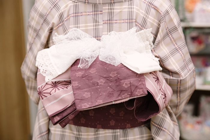 レースの帯花飾り