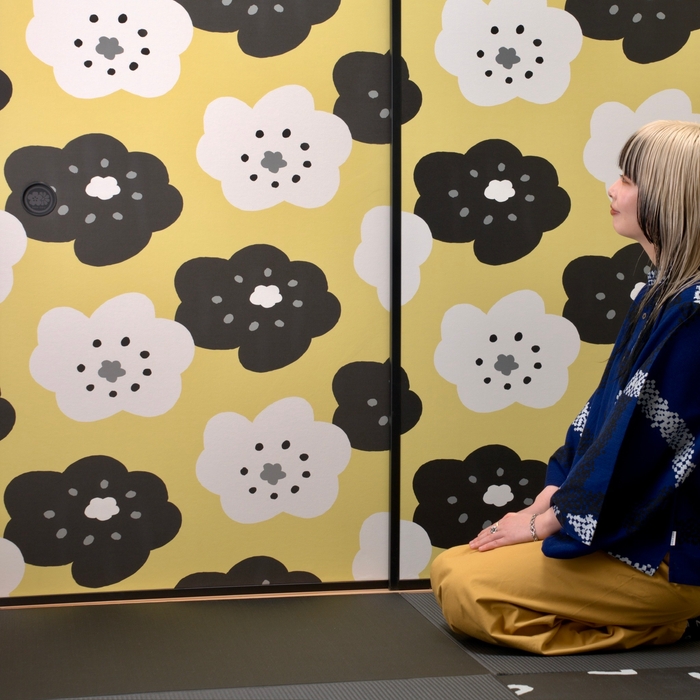 SOU・SOU襖　ほほえみ芥子色(からしいろ)