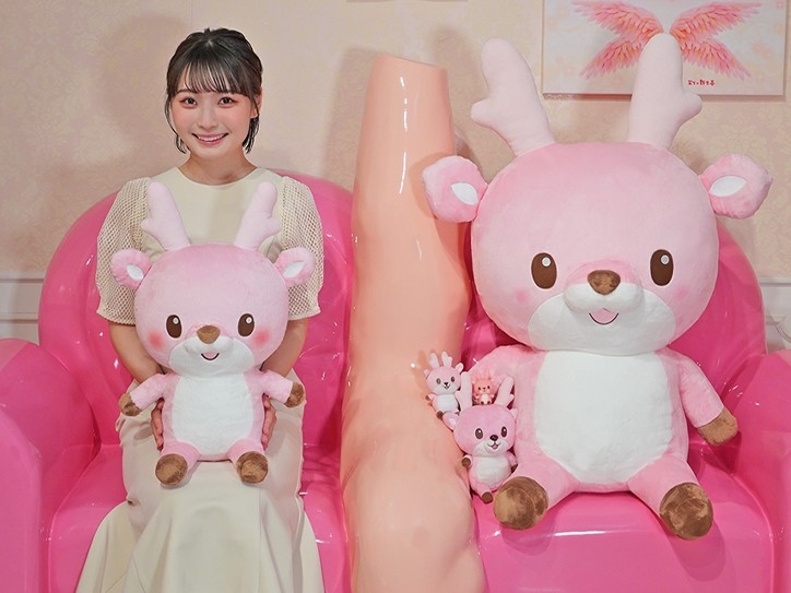 イワシカちゃんぬいぐるみ各種と安井南さん