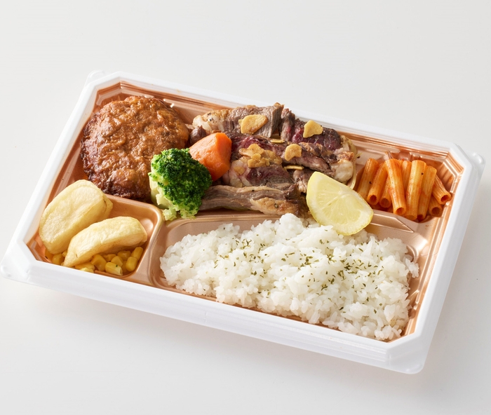 宮崎市【カプチーノ】宮崎牛ハンバーグ&ステーキ弁当(デミグラスソース)