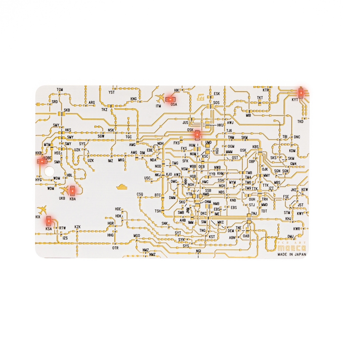 FLASH 関西回路線図 バッグタグ 白 LED