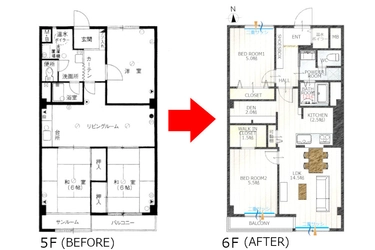 劇的ビフォーアフター！を見比べられる2戸を名古屋で同時販売　 同じ間取りを工事前後の上下階で見学できるリノベーション物件