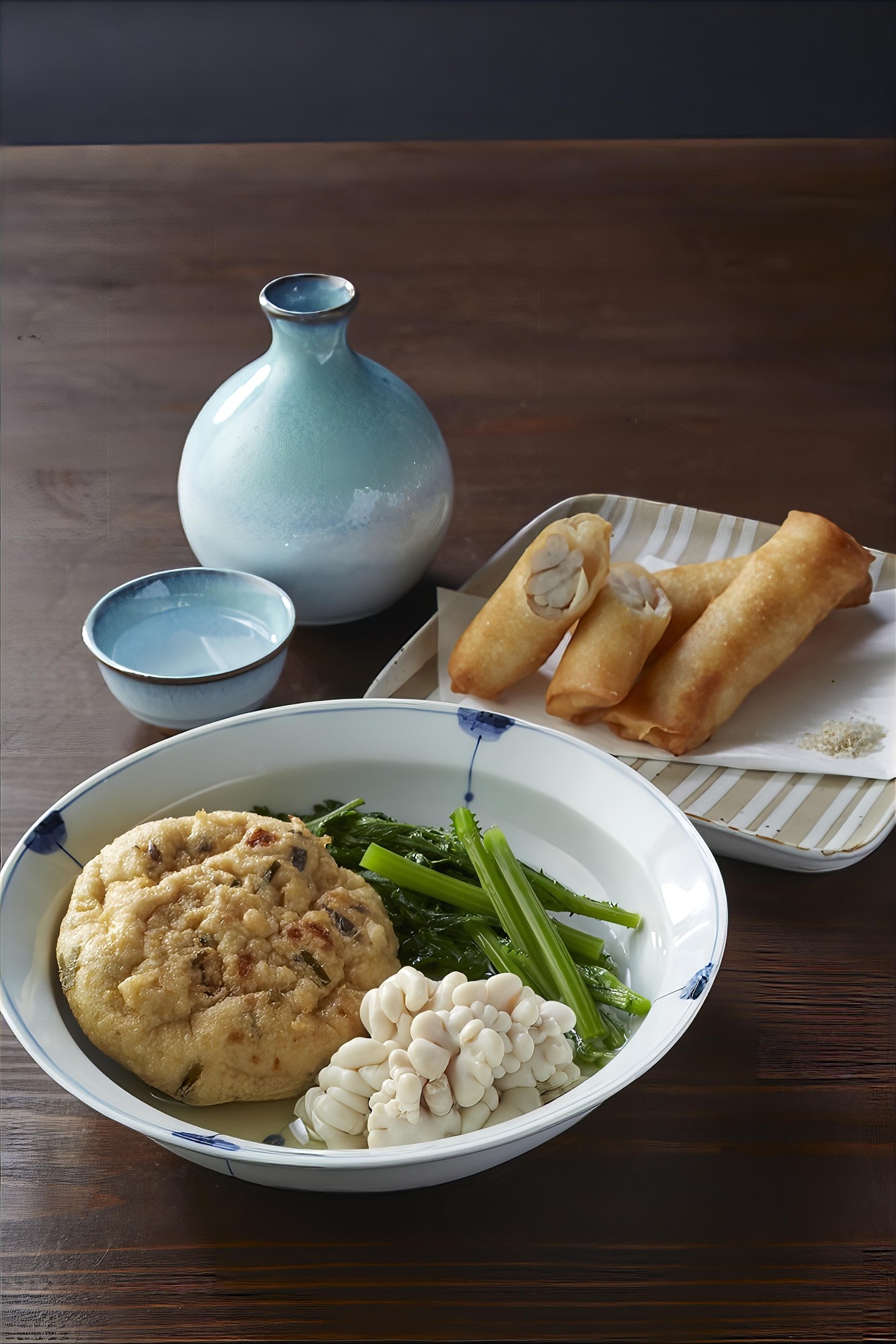 白子と百合根のシガール、合うおでん種:白子、合うお酒:「伯楽星 特別純米」(新澤醸造店)・冷酒