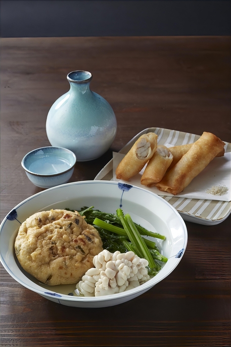 白子と百合根のシガール、合うおでん種:白子、合うお酒:「伯楽星 特別純米」(新澤醸造店)・冷酒