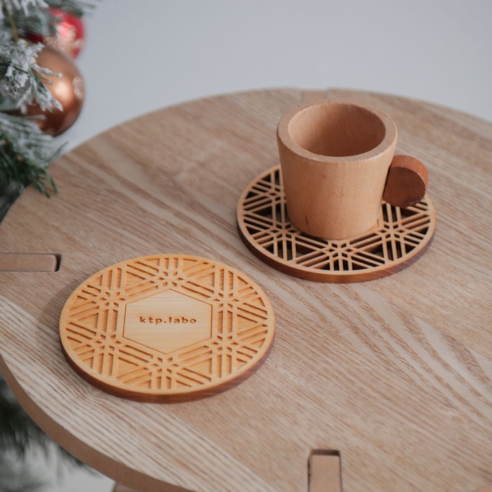 紀州材檜の和柄コースター