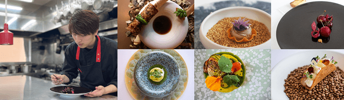 シェフ調理風景・料理