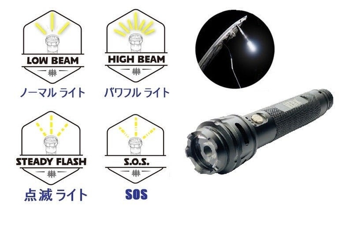 夜間に自動車トラブルになってもLEDライトでSOSを発信