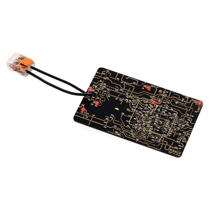 FLASH 関西回路線図 バッグタグ 黒 ケーブル付