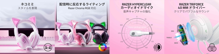 Razer Kraken Kitty V2 (White) - 特長イメージ