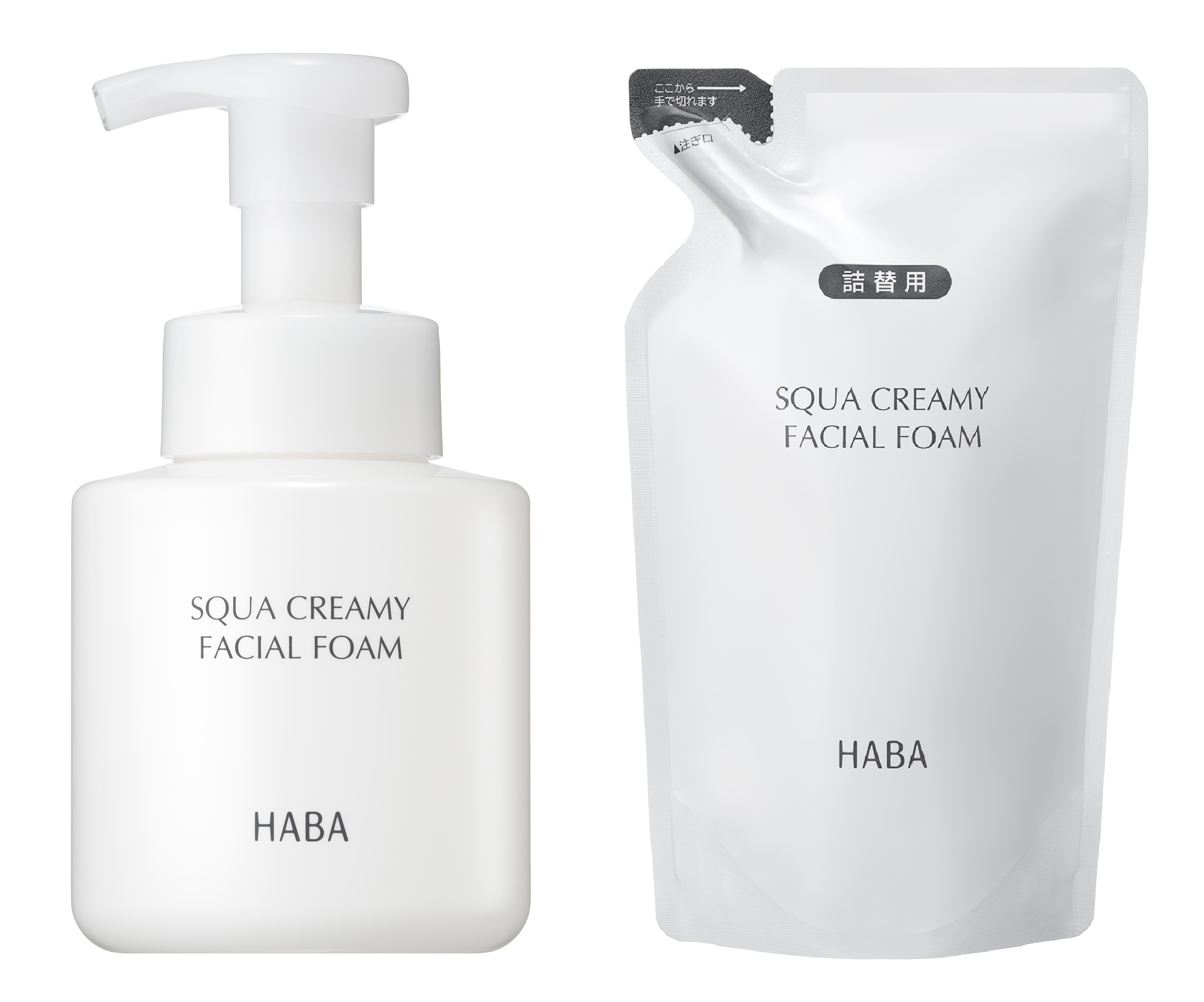 『スクワクリーミィ泡洗顔』 (左)本品 2,420円(税込) (右)詰替用1,980円(税込)