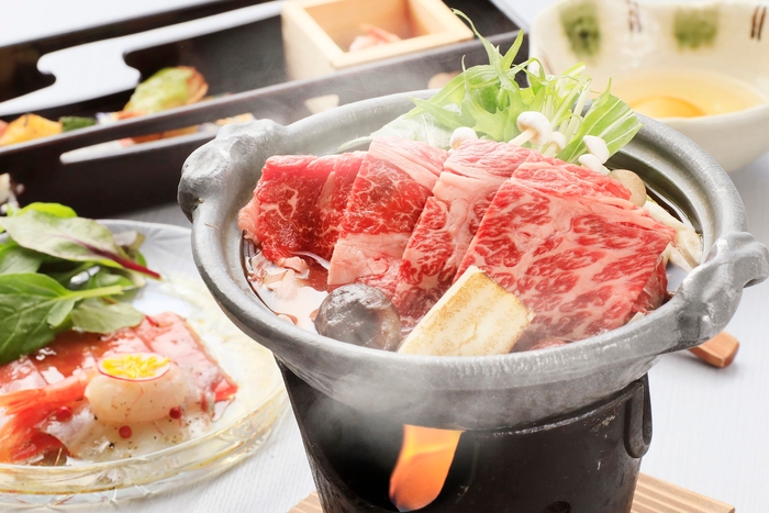 ・野ヶ原高原牛肩ロースのすき鍋 野菜色々