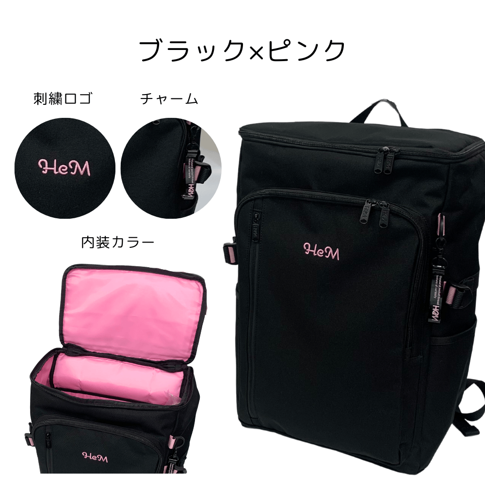 HeM ロビン・ボックス型 ブラック×ピンク