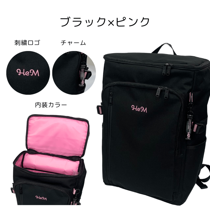 HeM ロビン・ボックス型 ブラック×ピンク