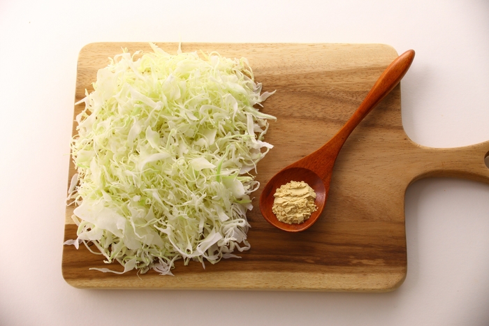 4.千切りキャベツ55g=パウダー3.8g