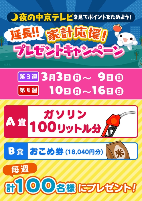 ご好評につき延長!家計応援プレゼントキャンペーン