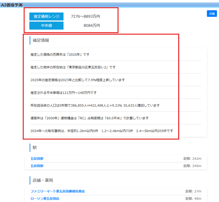 AIによる計算結果