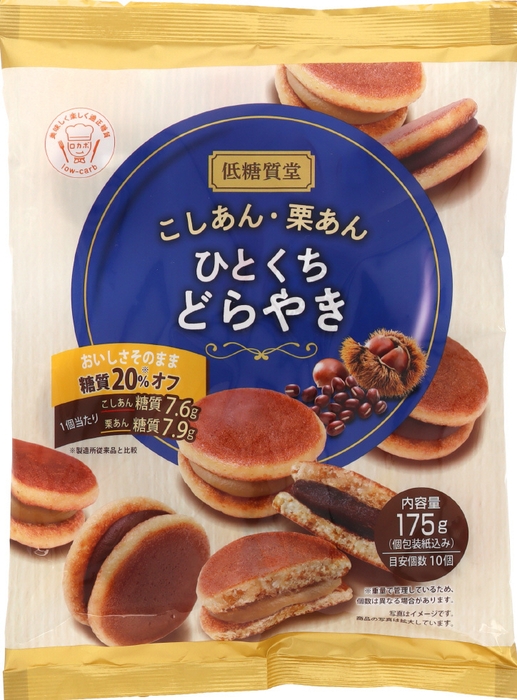 低糖質堂 こしあん・栗あん ひとくちどらやき