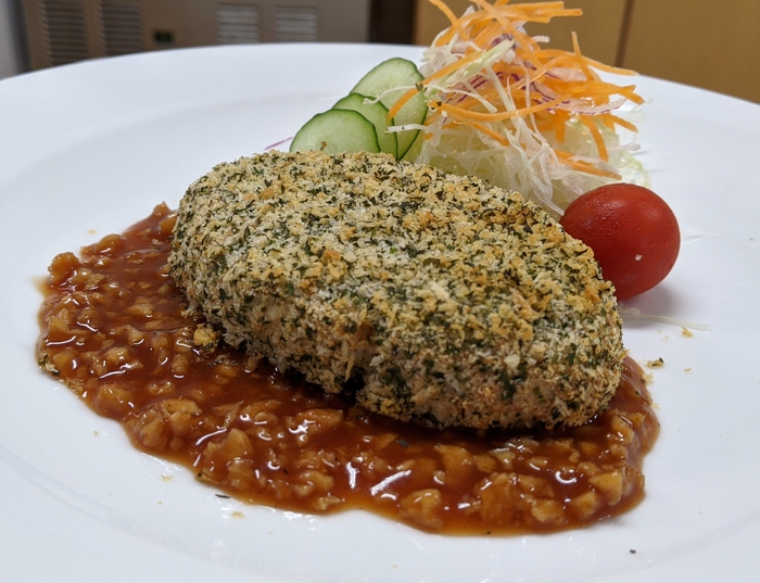 大豆ミートと豆乳ポテトのチーズパン粉焼き~揚げないコロッケ仕立て~