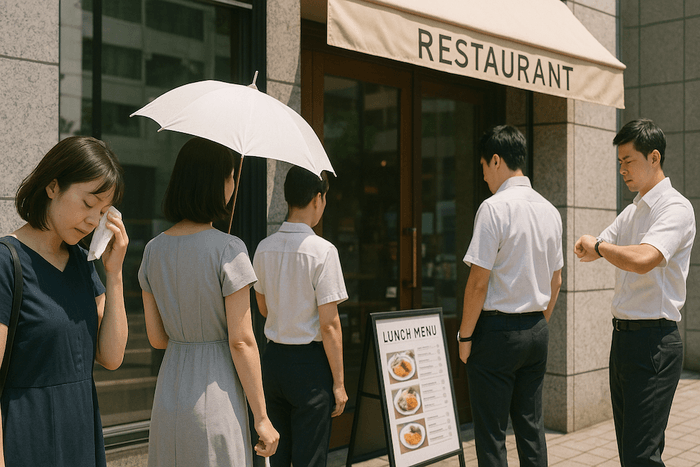 猛暑の中のランチ、並ばずすぐに食べたい