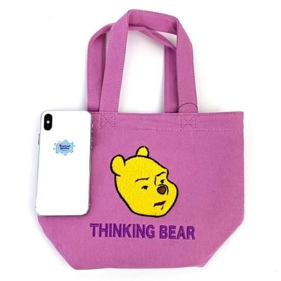 くまのプーさんのフェイスデザインのミニトート
