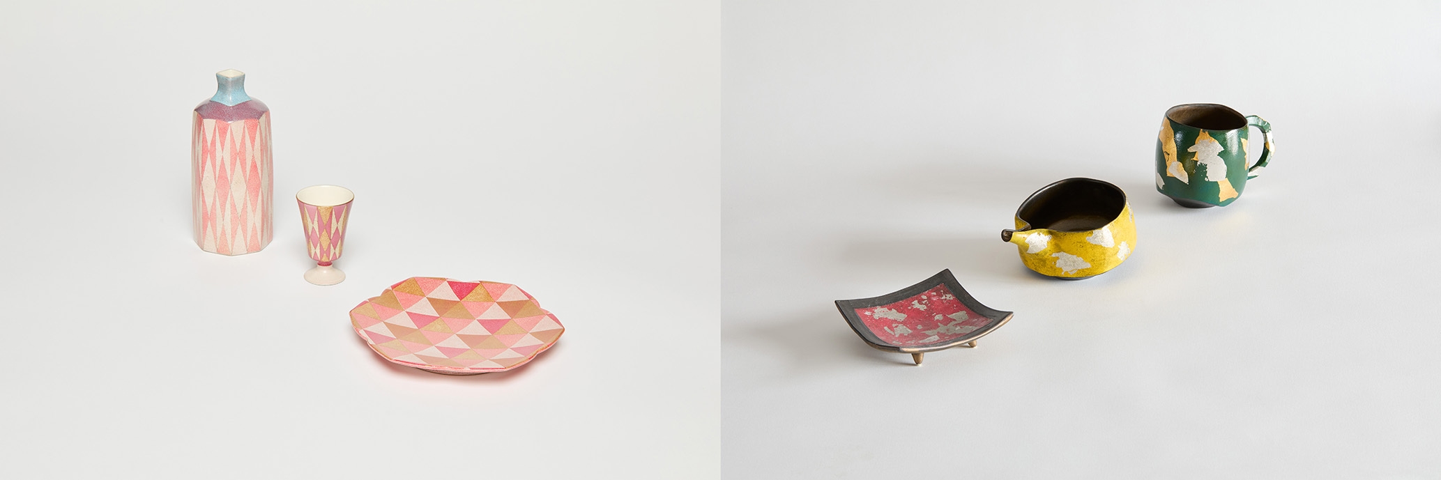 (左)渡辺国夫 作品/(右)佐藤典克 作品