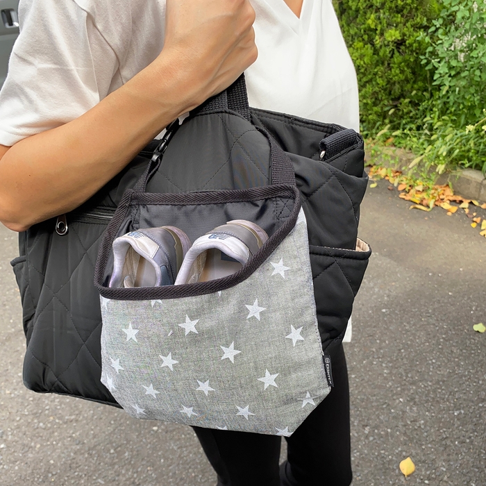 ママバッグに(Lサイズ/デニムブラックスター)