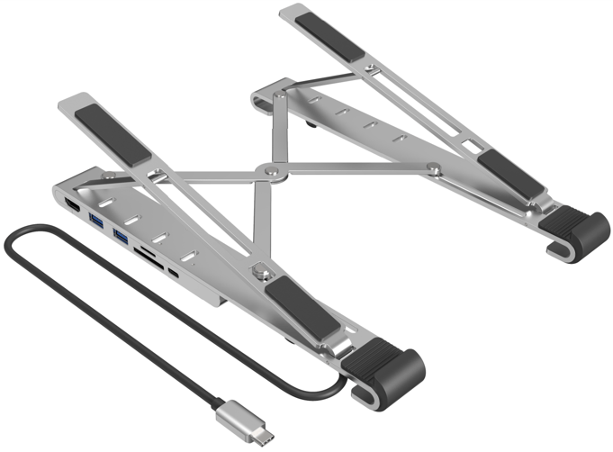 7-in-1 ドッキングステーション搭載ノートPCスタンド SuperStand