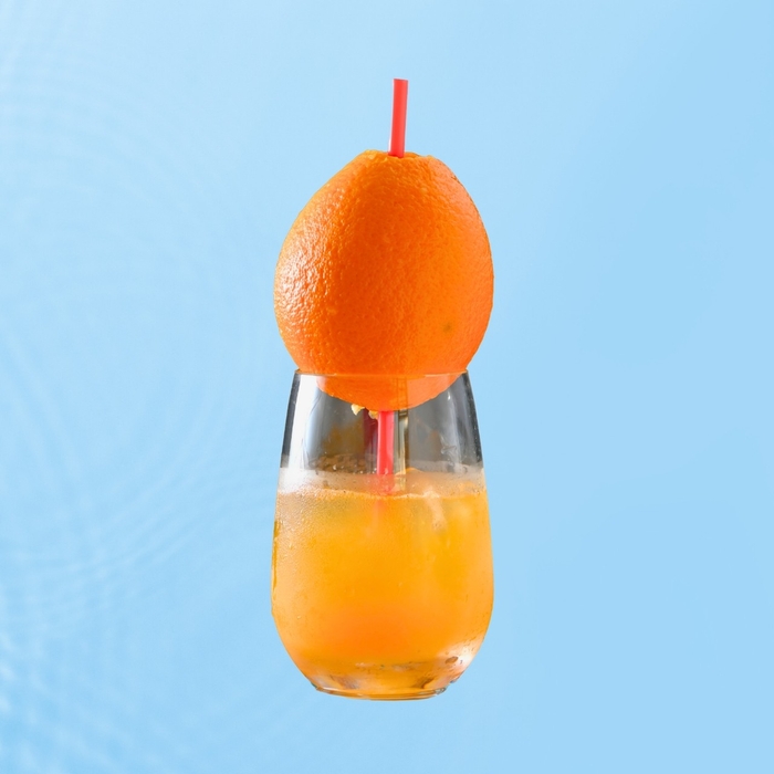 ウォッカとカジュッタオレンジが自然に溶け合い、シンプルながらも極上のフレッシュさと自然な風味を追求した贅沢な一杯