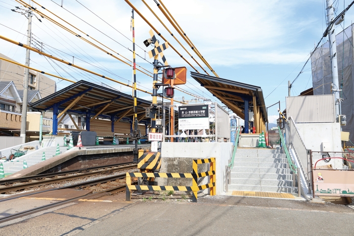 竣工間近の茶山・京都芸術大学駅(10月24日時点)
