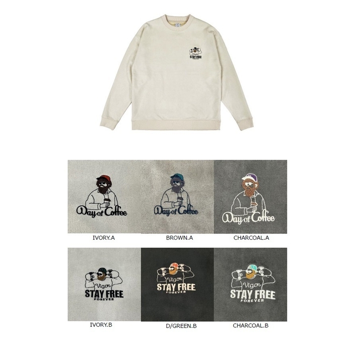 ポンチスエードタッチ刺繍トレーナー