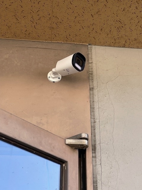 設置された防犯カメラ