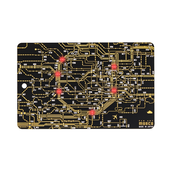 FLASH 東京回路線図 バッグタグ 黒 LED