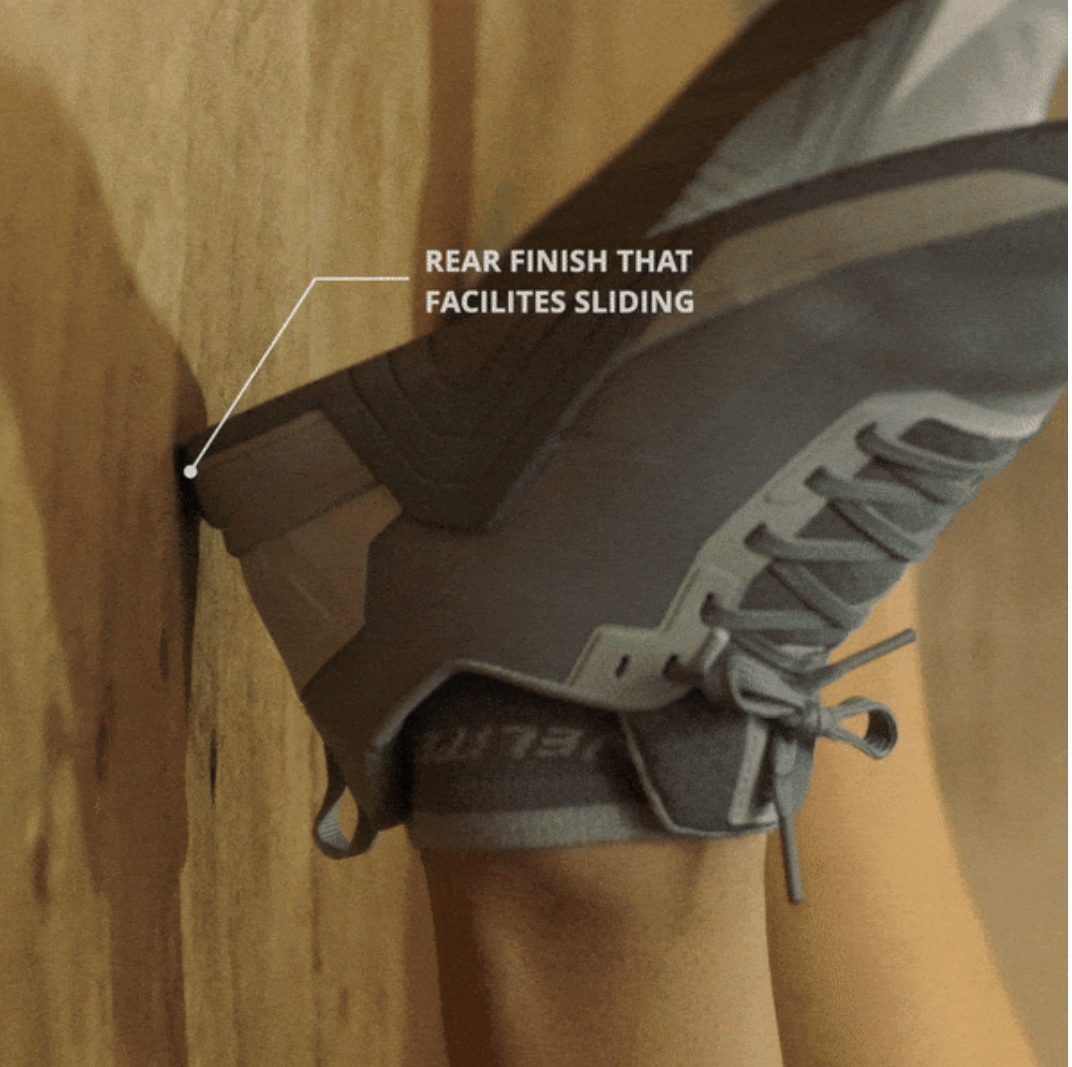 適度な滑りのヒール部分