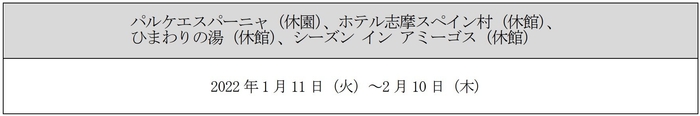 休園日・休館日のご案内