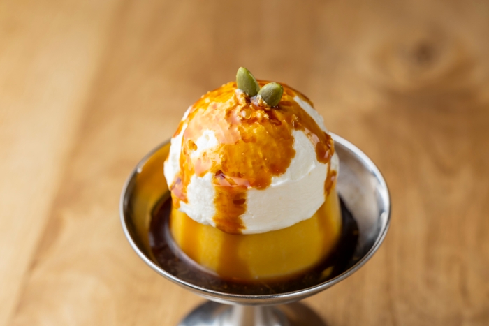 かぼちゃの皿プリン 650円