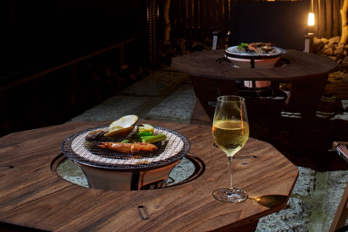 旬の食材を七輪で