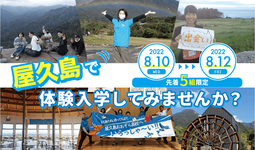 屋久島で体験入学してみませんか?