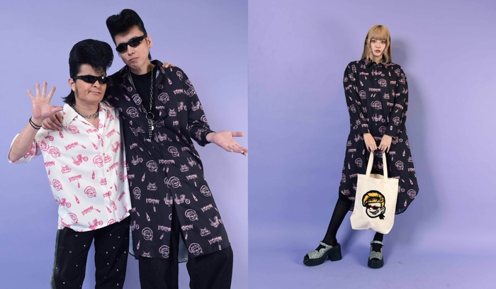 左) シャツ 25,850円/ロングシャツ 33,000円 右) ロングシャツ 33,000円/トートバッグ 7,700円(全て税込み)