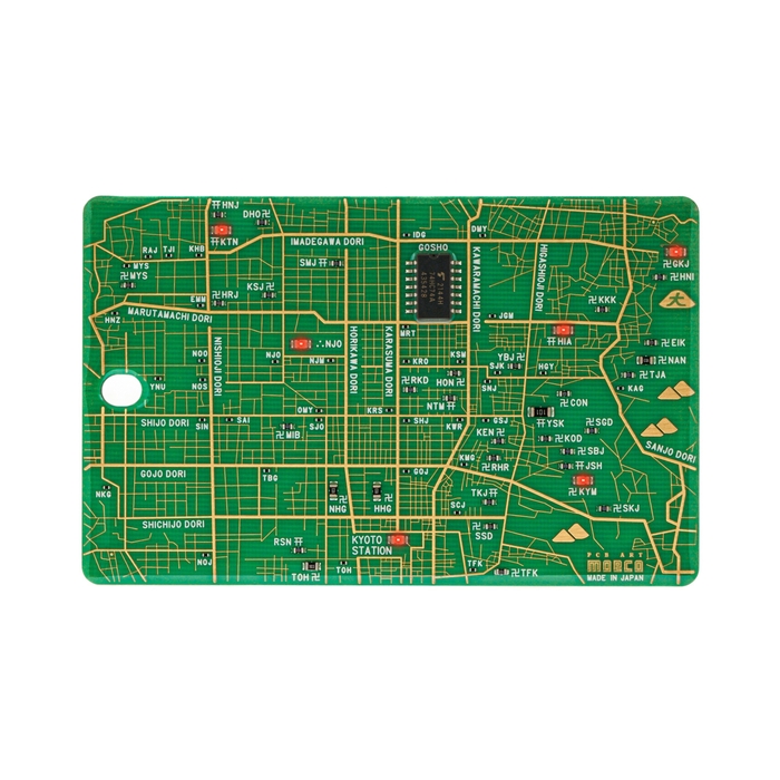 FLASH 京都回路地図 LED6 ICカードケース 緑