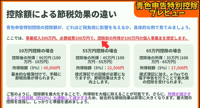 節税くん動画画面(解説)