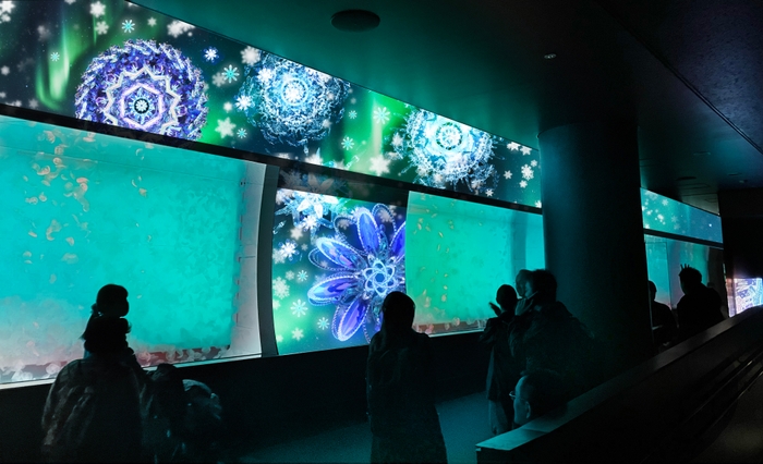 ライティングとグラフィックで描き出す新しい映像演出。各季節の演出イメージ(上から春、夏、秋、冬)