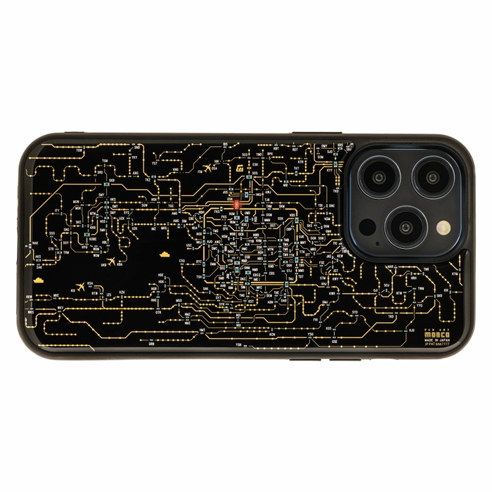 FLASH 関西回路線図 iPhone 14Pro Maxケース 黒
