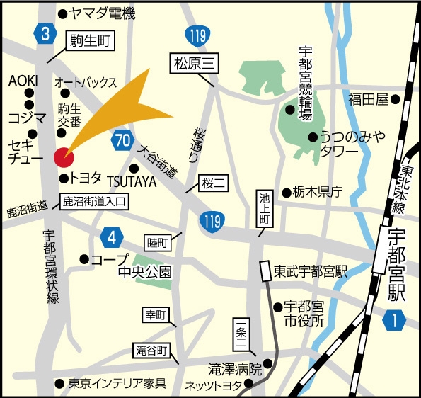 ゴルフドゥ!NEXT宇都宮鶴田店アクセス