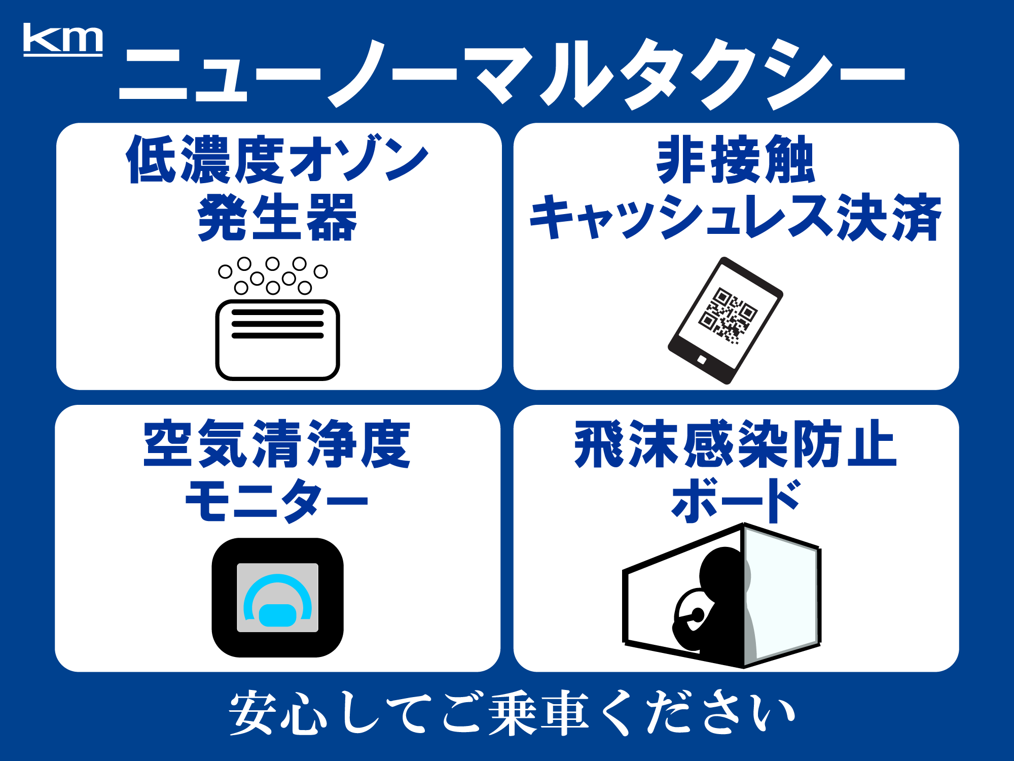 km ニューノーマルタクシーステッカー