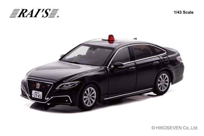 1/43 トヨタ クラウン (ARS220) 2022 神奈川県警察交通部交通機動隊車両(覆面 黒):左前