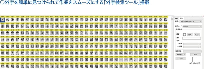 DynaFont外字マエストロ 外字検索ツール