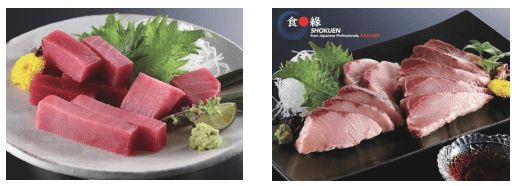 近大マグロセット(左)、近大技術支援 食縁のブリたたき(右)