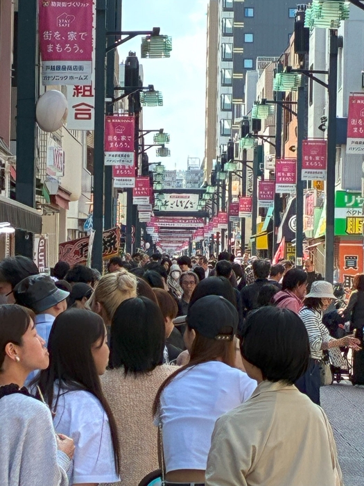 土日の商店街の人通り
