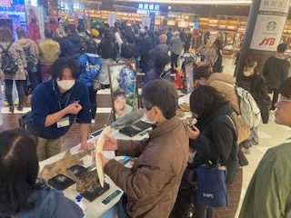 『アクアマリンふくしま』ブース 普段触れないような剝製標本にタッチできます!