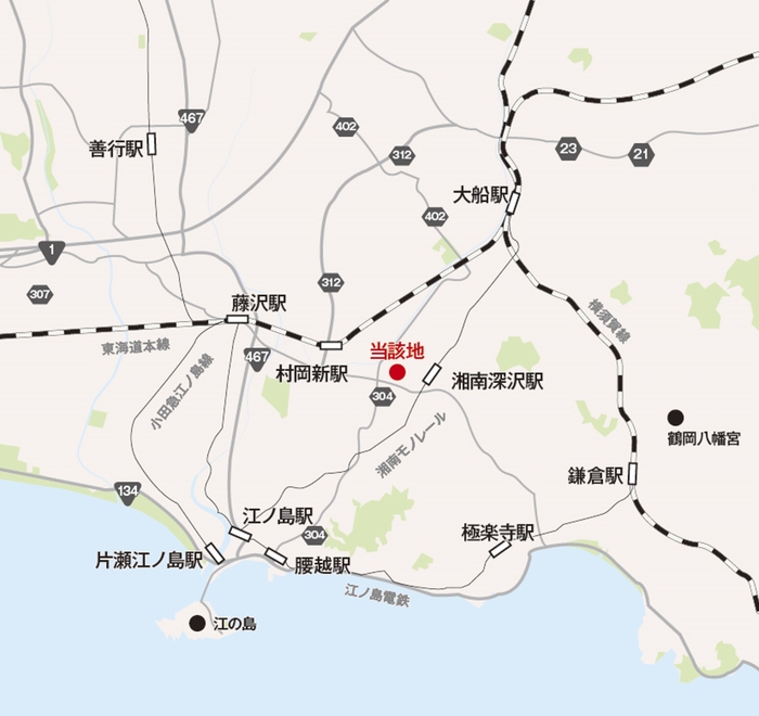 (仮称)鎌倉梶原商業施設計画 周辺地図